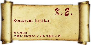 Kosaras Erika névjegykártya